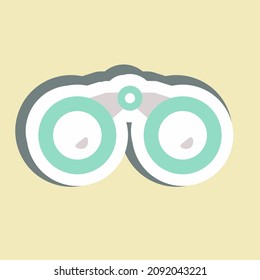 Sticker Binoculars - Einfache Illustration, bearbeitbarer Strich, Design-Template-Vektorgrafik, gut für Drucke, Plakate, Anzeigen, Ankündigungen, Infografiken, etc.