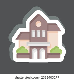 Sticker Bishop Museum. related to Hawaii symbol. simple design editable. vector