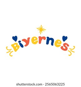 Sticker Biyernes Philippines languange day. vector illustration