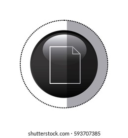 sticker black circular frame with paper sheet icon vector illustration