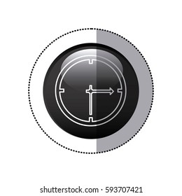 sticker black circular frame with wall clock icon vector illustration