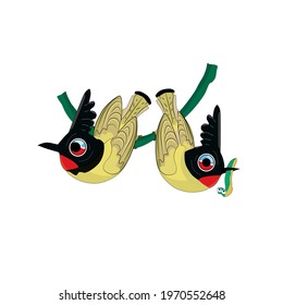 sticker of Black crested bulbul