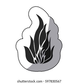 sticker black silhouette fire flame icon vector illustration