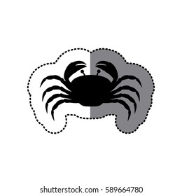 sticker black silhouette graphic with crab vector illustration
