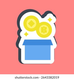 Sticker block reward. Crypto currency elements.