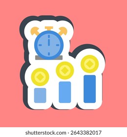 Sticker block time. Crypto currency elements.