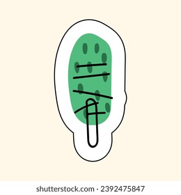 Sticker Of Blue Green On A Beige Background,  Sketch for printing on children's products, posters, fabric, wallpaper. Vector illustration
