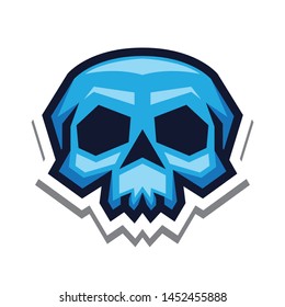 Sticker Blue Skull Logo Mascot Sport Stock Vector (Royalty Free ...