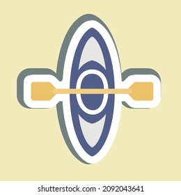Sticker Boating - Simple illustration,Editable stroke,Design template vector, Good for prints, posters, advertisements, announcements, info graphics, etc.