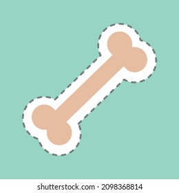Sticker Bone for Dog - Line Cut - Simple illustration,Editable stroke,Design template vector, Good for prints, posters, advertisements, announcements, info graphics, etc.
