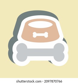 Sticker Bone and leash - Simple illustration,Editable stroke,Design template vector, Good for prints, posters, advertisements, announcements, info graphics, etc.