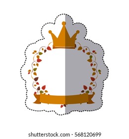 sticker border of creepers with crown and label