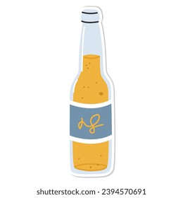 Botella pegajosa del vector aislado de la cerveza. Cerveza Lager
