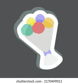 Sticker Bouquet. suitable for Wedding symbol. simple design editable. design template vector. simple symbol illustration