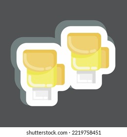 Sticker Boxing Gloves. related to Combat Sport symbol. simple design editable. simple illustration.boxing