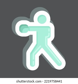 Sticker Boxing. related to Combat Sport symbol. simple design editable. simple illustration.boxing