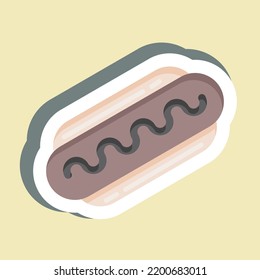 Sticker Bratwurst. Suitable For Education Symbol. Simple Design Editable. Design Template Vector. Simple Illustration