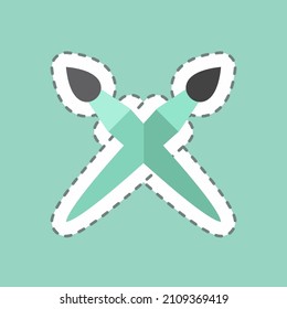 Pinceles adhesivos, corte de línea - ilustración simple, buena para impresiones , anuncios, etc.