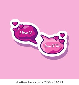 Sticker bubble chat love vector illustration