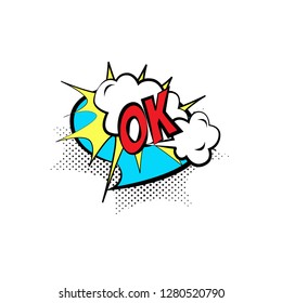 Sticker bubble with text. Short message in color bubble.