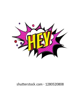 Sticker bubble with text. Short message in color bubble.