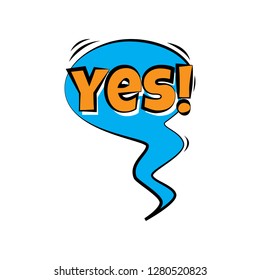 Sticker bubble with text. Short message in color bubble.