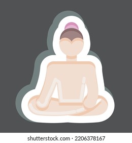 Sticker Buddha. related to Thailand symbol. simple design editable. simple illustration. simple vector icons. World Travel tourism. Thai