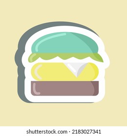 Burguesa pegajosa. adecuado para la carne. diseño simple editable. vector de plantilla de diseño. ilustración simple