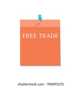 Sticker. Business illustrations with the description:free trade