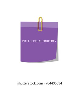Sticker. Business illustrations with the description:intellectual property