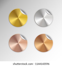 Sticker button label golden premiun vector