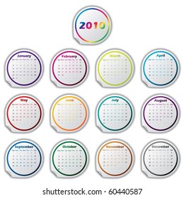 Sticker calendar for the year 2011