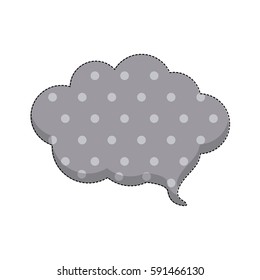 sticker callout for dialogue shape of cloud with background dots vector illustration