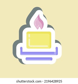 Sticker Candle. suitable for House symbol. simple design editable. design template vector. simple illustration