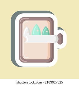 Sticker Canned. suitable for Meat. simple design editable. design template vector. simple illustration