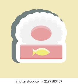 Sticker Canned. suitable for seafood symbol. simple design editable. design template vector. simple illustration