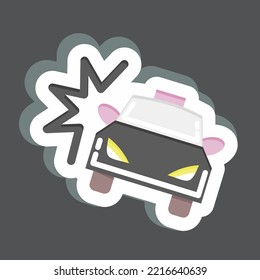 Sticker Car Crash. suitable for Automotive symbol. simple design editable. design template vector. simple illustration