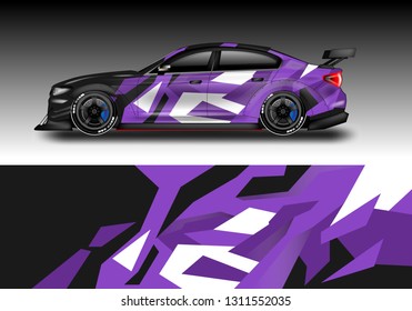 Sticker car design vector. Graphic abstract background designs for vehicle, race car, rally, livery