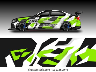 Sticker car design vector. Graphic abstract background designs for vehicle, race car, rally, livery