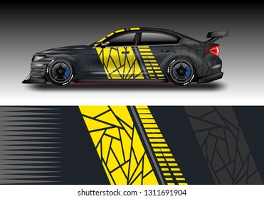 Sticker car design vector. Graphic abstract background designs for vehicle, race car, rally, livery