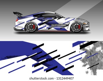 Sticker car design vector. Graphic abstract background designs for vehicle, race car, rally, livery 