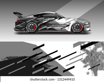 Sticker car design vector. Graphic abstract background designs for vehicle, race car, rally, livery 