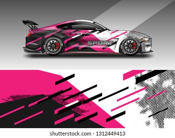 Sticker car design vector. Graphic abstract background designs for vehicle, race car, rally, livery 