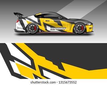 Sticker car design vector. Graphic abstract background designs for vehicle, race car, rally, livery