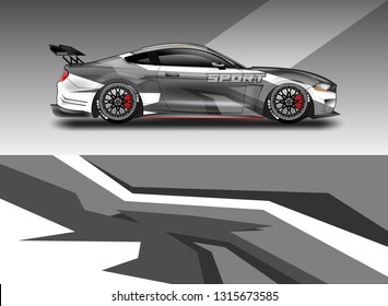 Sticker car design vector. Graphic abstract background designs for vehicle, race car, rally, livery