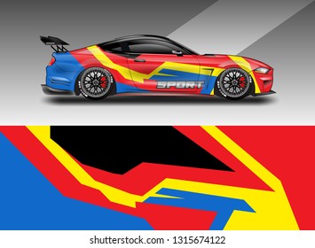 Sticker car design vector. Graphic abstract background designs for vehicle, race car, rally, livery
