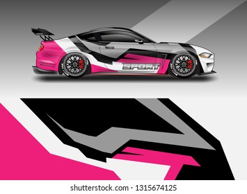 Sticker car design vector. Graphic abstract background designs for vehicle, race car, rally, livery