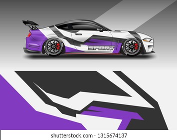 Sticker car design vector. Graphic abstract background designs for vehicle, race car, rally, livery