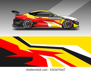 Sticker car design vector. Graphic abstract background designs for vehicle, race car, rally, livery