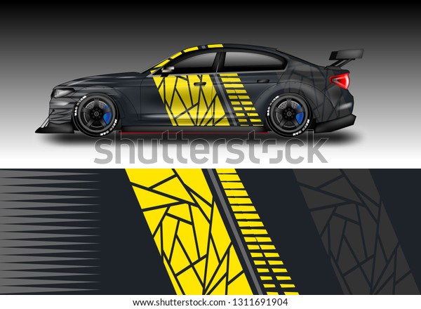 Sticker car design vector.\
Graphic abstract background designs for vehicle, race car, rally,\
livery